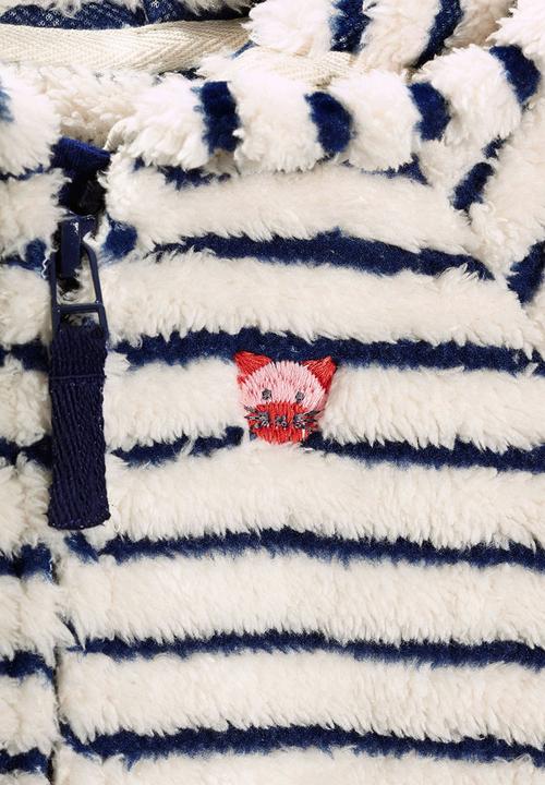 Next - Stripe Fleece Zip Through Hoody Blue and White