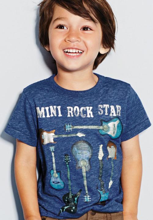 Next - Mini Rock Star T-shirt Mid Blue