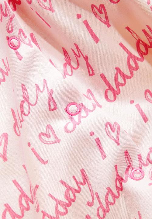 Next - Two Pack Mum And Dad Sleepsuits Mid Pink