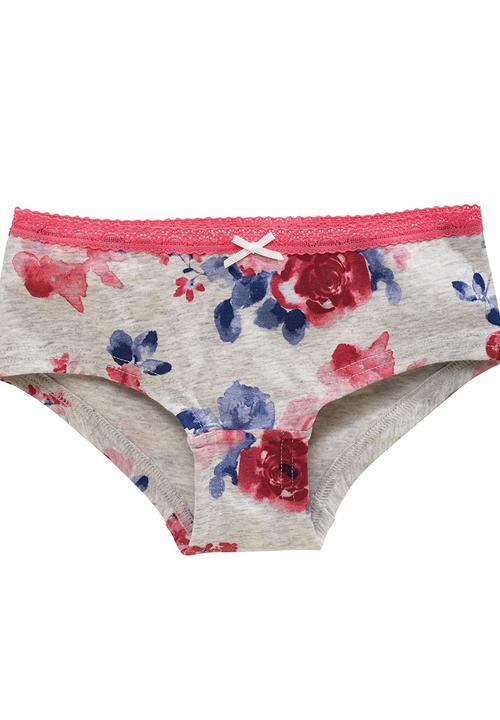 Next - Seven Pack Floral Hipsters Mid Pink