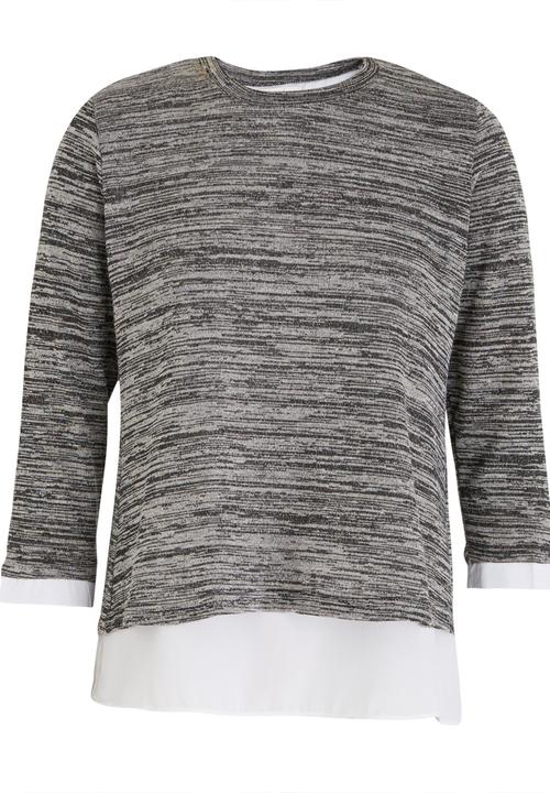 edit - Twofer Blouse Charcoal