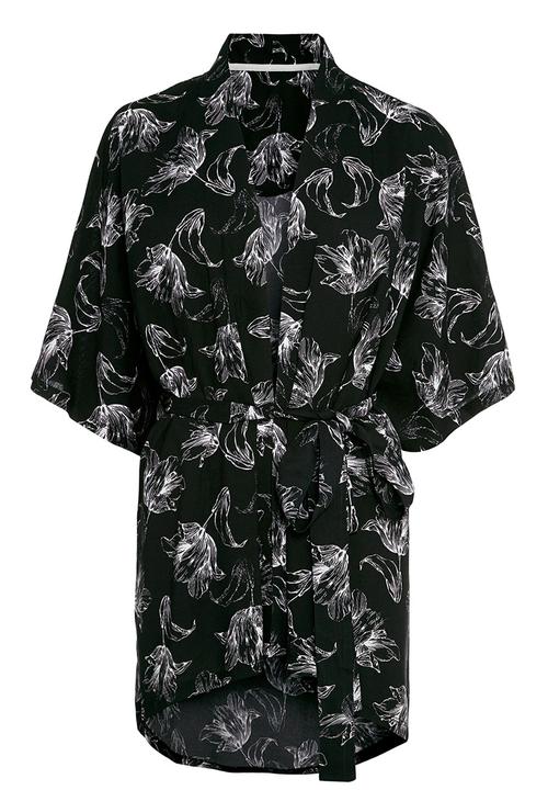 Next - Tulip-print robe Black/White