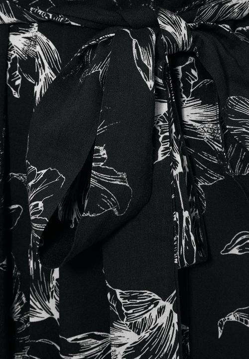 Next - Tulip-print robe Black/White