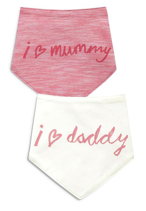 Next - Two Pack Dribble Bibs Mid Pink