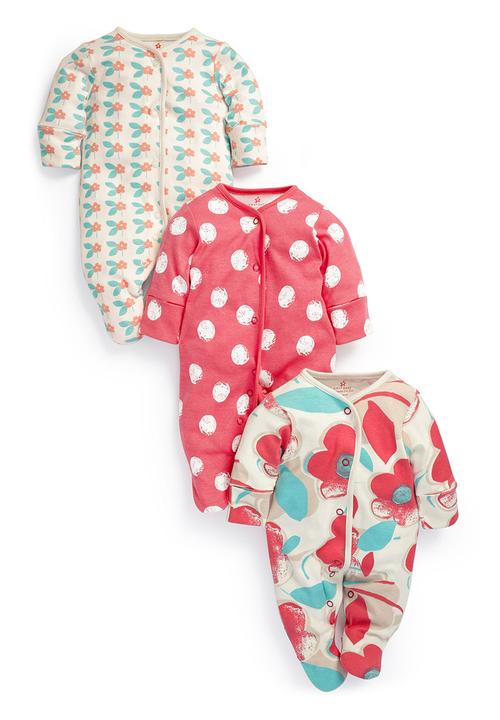 Next - Bright Printed Sleepsuits 3-Pack Multi-Colour