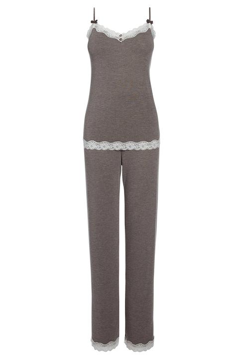 Next - Lace trim pyjama set mid Grey