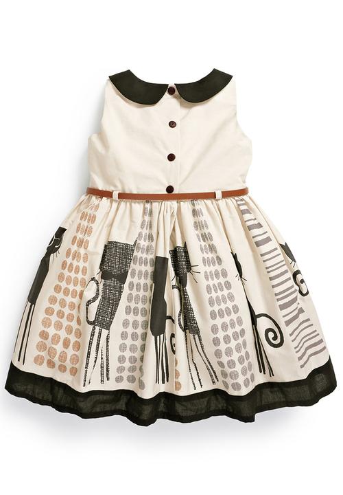 Next - Cat Scene Dress Black/White