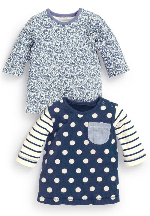 Next - Ditsy And Spot T-Shirt 2-Pack Blue/White