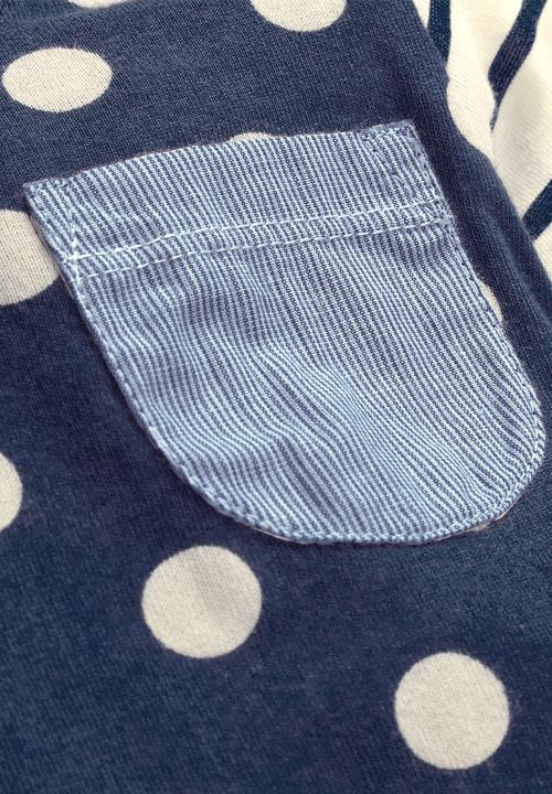 Next - Ditsy And Spot T-Shirt 2-Pack Blue/White