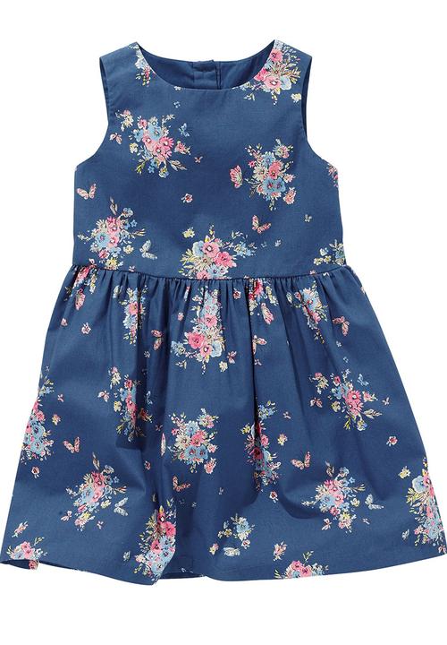 Next - Blue Floral Dress Multi-Colour