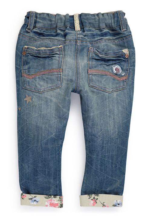 Next - Butterfly Embroidered Kite Jeans Mid Blue