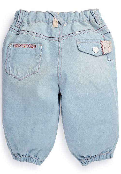 Next - Girl Embroidered Denim Crops Pale Blue