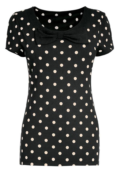 Next - Black spotted bow top Black/White