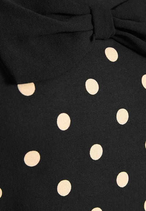 Next - Black spotted bow top Black/White