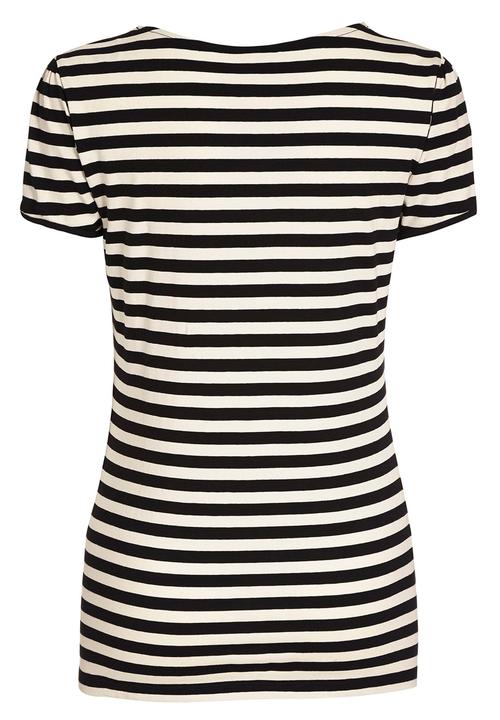 Next - Monochrome striped bow top Black/White