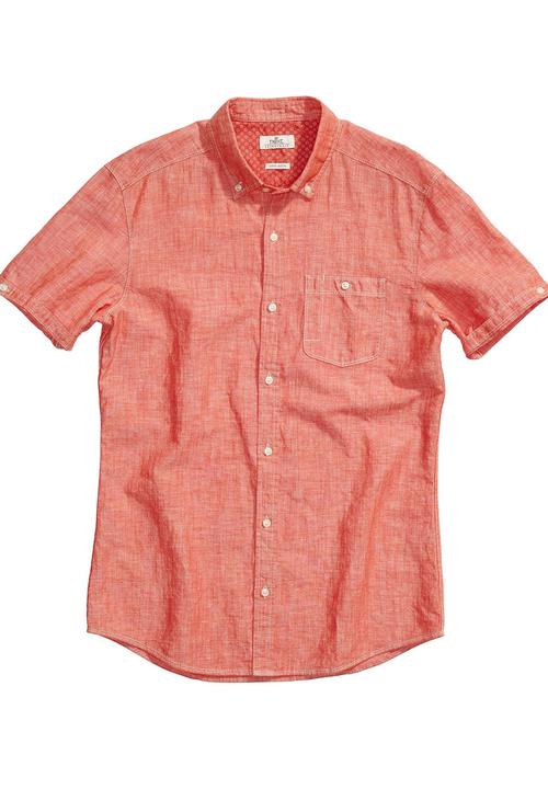 Next - Textured linen shirt  Coral