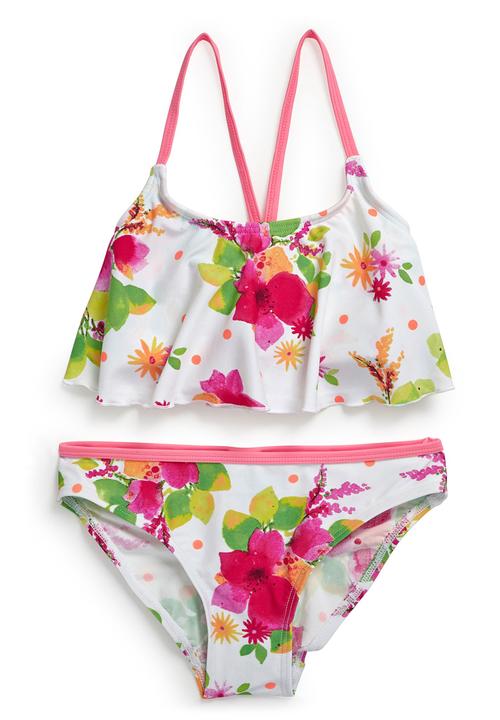 Next - White Floral Bikini Multi-Colour