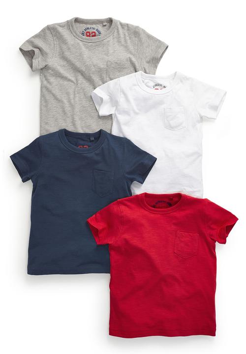 Next - Plain T-Shirts 4-Pack Multi-Colour