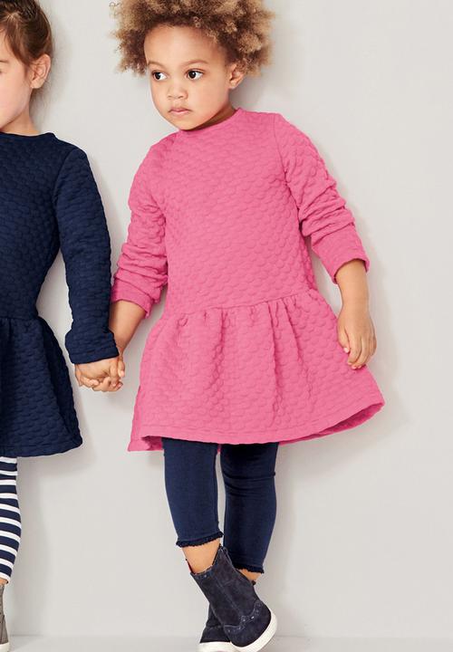 Next - Spot Textured Dress Mid Pink