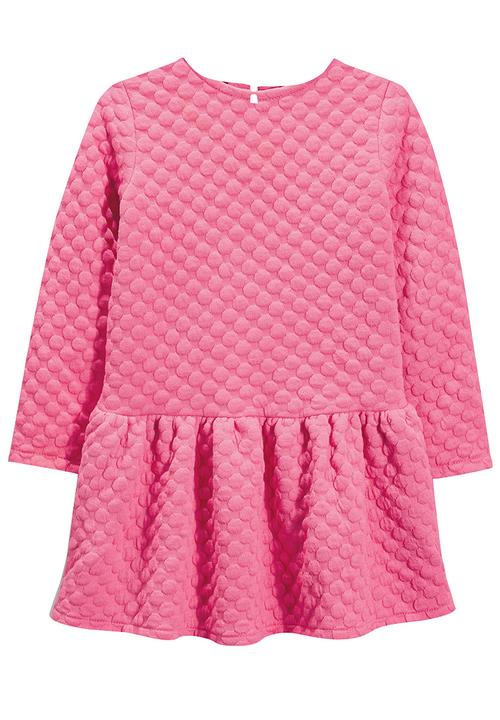 Next - Spot Textured Dress Mid Pink