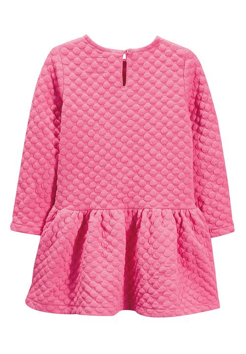 Next - Spot Textured Dress Mid Pink