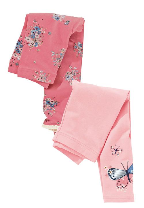 Next - Butterfly Leggings 2-Pack Mid Pink