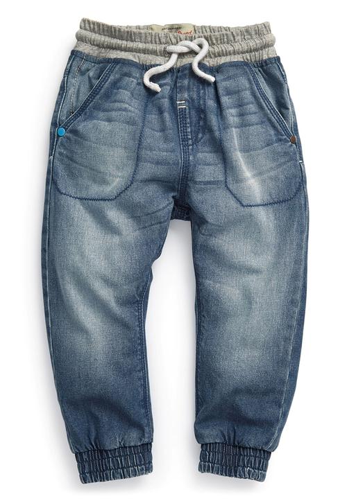 Next - Rib Waist Jeans Mid Wash Mid Blue