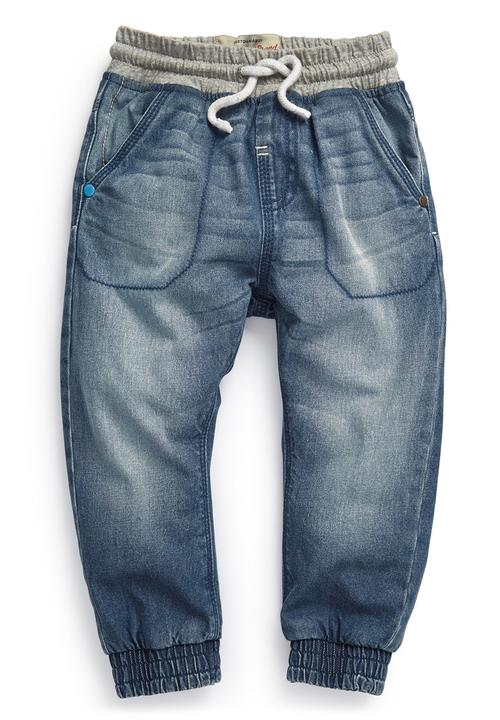 Next - Rib Waist Jeans Mid Wash Mid Blue