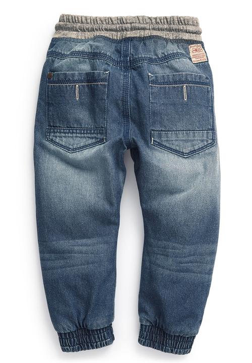 Next - Rib Waist Jeans Mid Wash Mid Blue