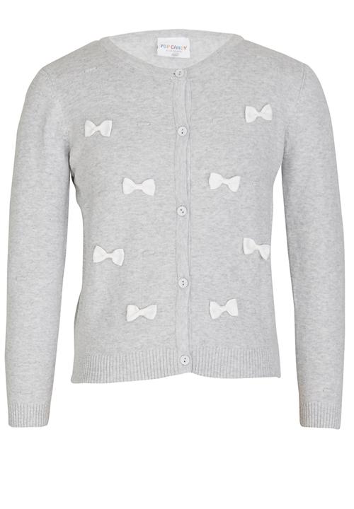 Pop Candy - Bow Cardigan Grey