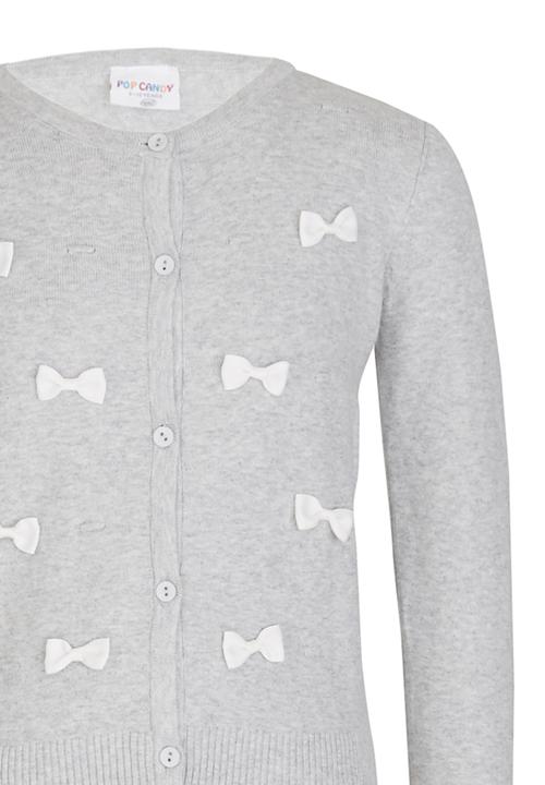 Pop Candy - Bow Cardigan Grey