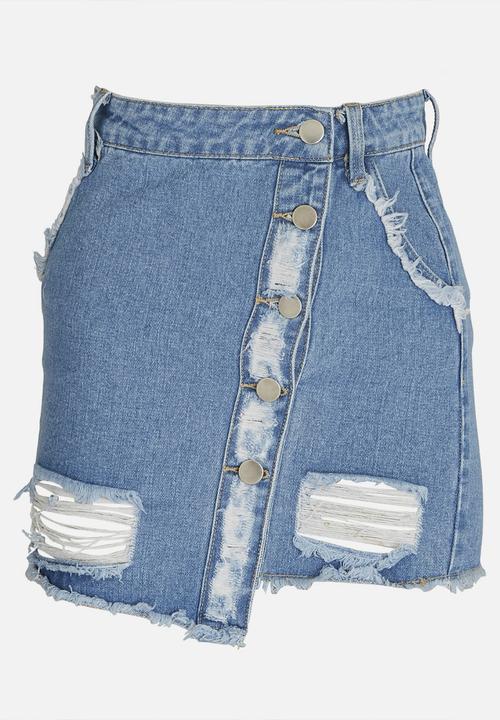 Forever21 - Asymmetric Denim Skirt Blue