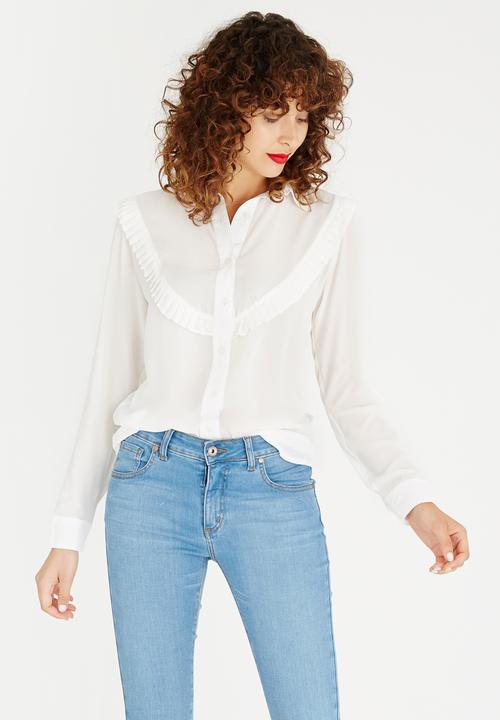 STYLE REPUBLIC - Pleat Detail Blouse Off White