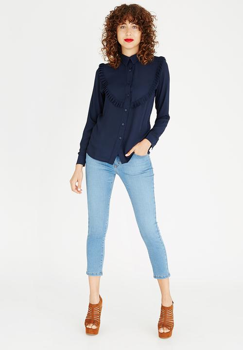 STYLE REPUBLIC - Pleat Detail Blouse Navy