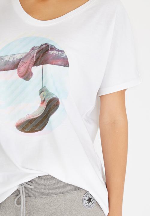Converse - Striped Hanging Sneaker Tee White