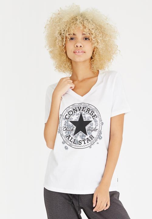 Converse - Daisy V-neck Tee White