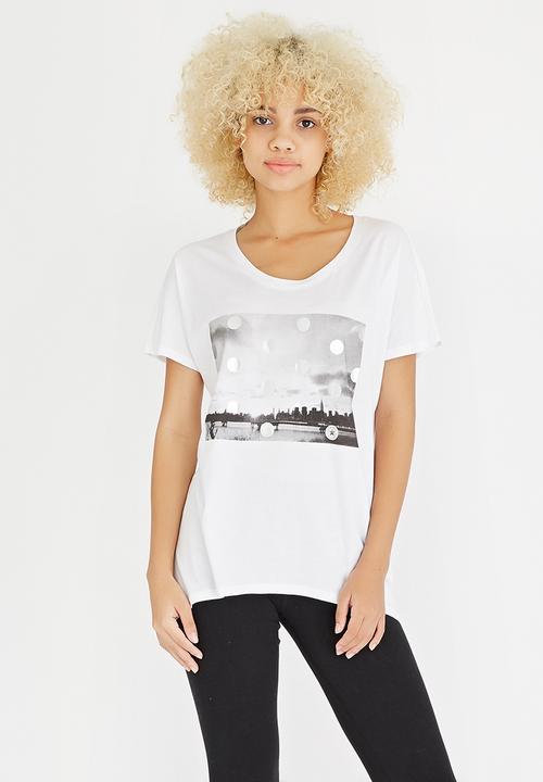 Converse - Metallic Photo Femme Tee White