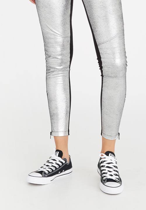 Converse - Metallic Moto Leggings Silver