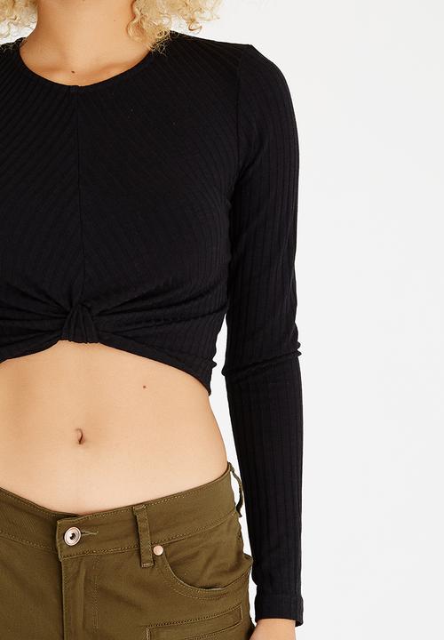c(inch) - Knot Detail Crop Top Black