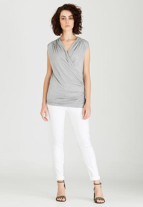 edit - Cross-over Top Grey