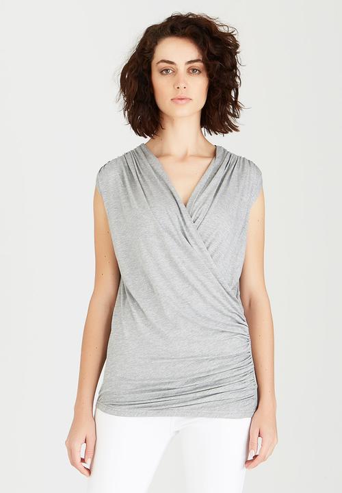 edit - Cross-over Top Grey