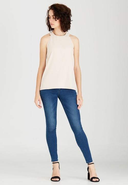 edit - Woven Halterneck Top Stone