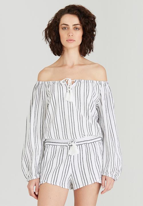 Billabong  - Striped Gypset Haven Top Black and White