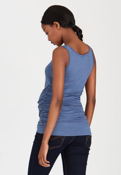 Cherry Melon - Side Gauge Tank Top Mid Blue