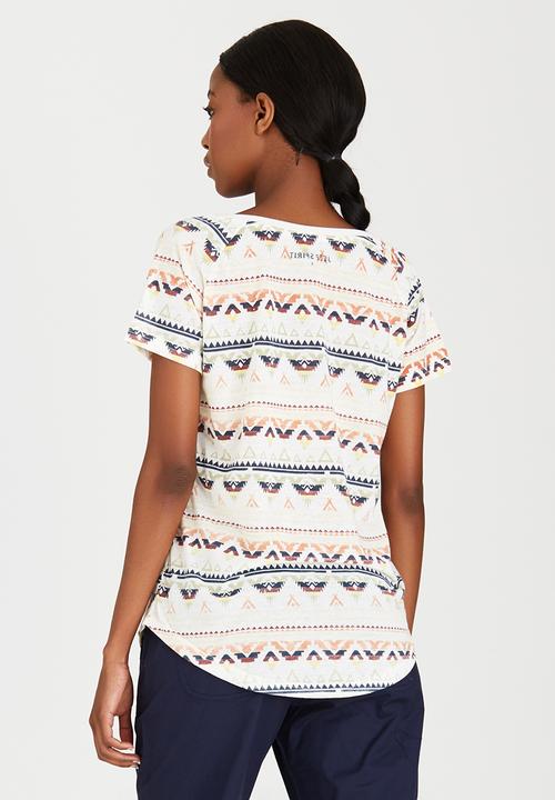 JEEP - Linen Tribal Print Tee Off White