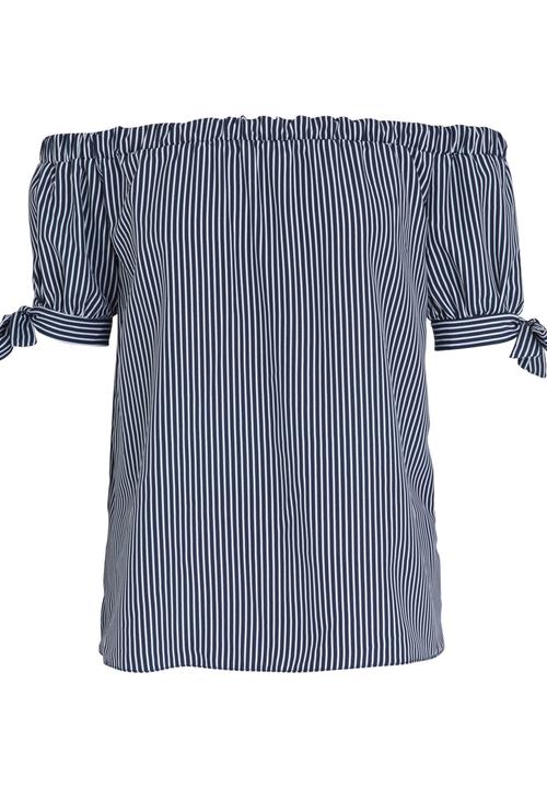 edit - Bardot Blouse Black and Blue
