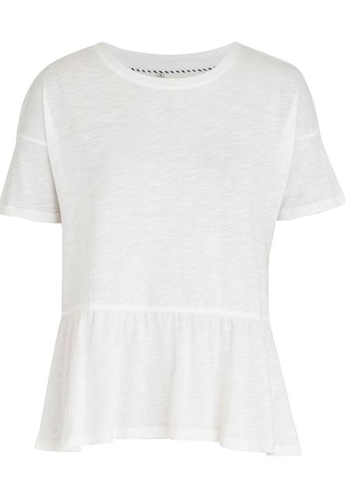 ONLY - Leah Ruffle Detail Tee White
