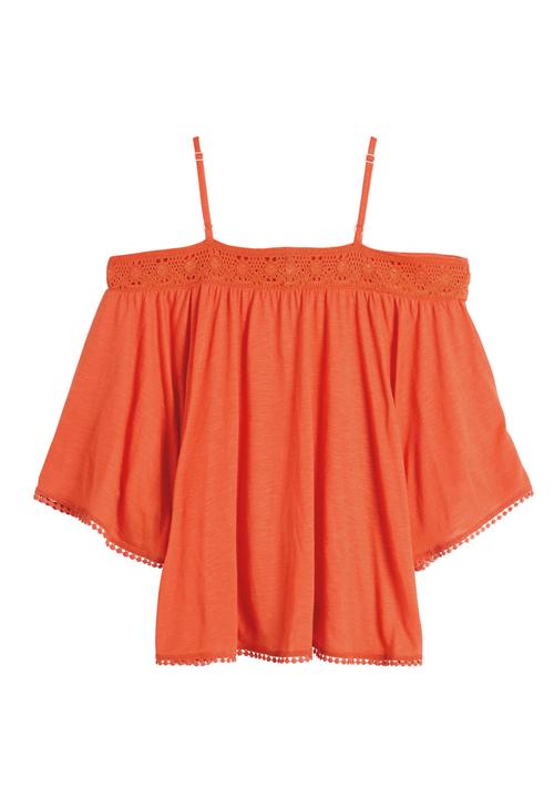 Next - Off-the-shoulder Lace Top Orange
