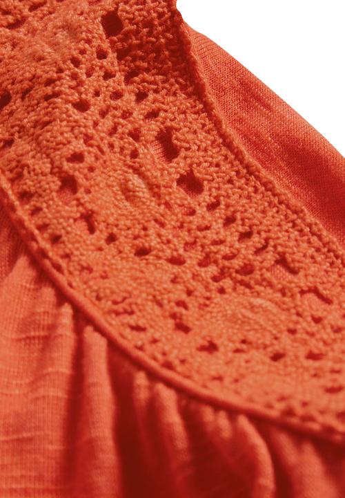 Next - Off-the-shoulder Lace Top Orange