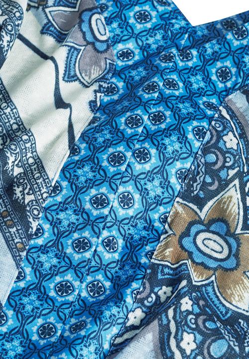 Next - Printed Kaftan Blue/White Blue and White